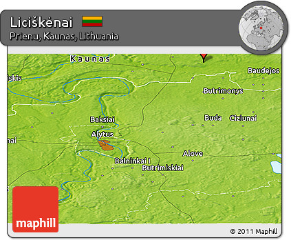 Physical Panoramic Map of Liciškėnai