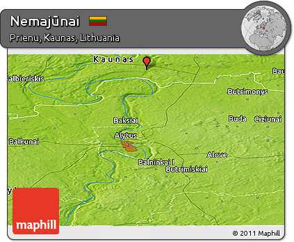 Physical Panoramic Map of Nemajūnai