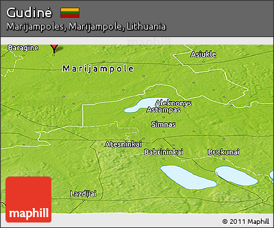 Physical Panoramic Map of Gudinė