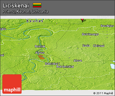 Physical Panoramic Map of Liciškėnai