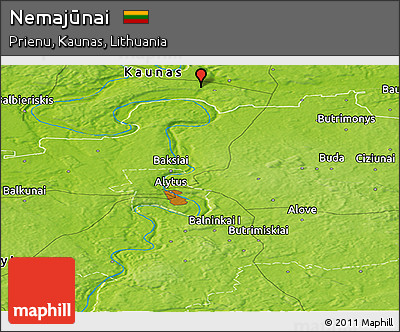 Physical Panoramic Map of Nemajūnai
