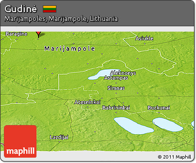 Physical Panoramic Map of Gudinė