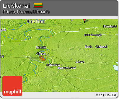 Physical Panoramic Map of Liciškėnai