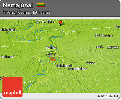 Physical Panoramic Map of Nemajūnai