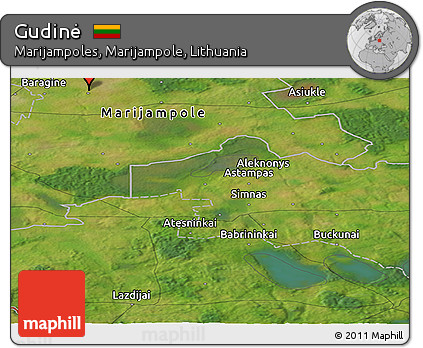 Satellite Panoramic Map of Gudinė
