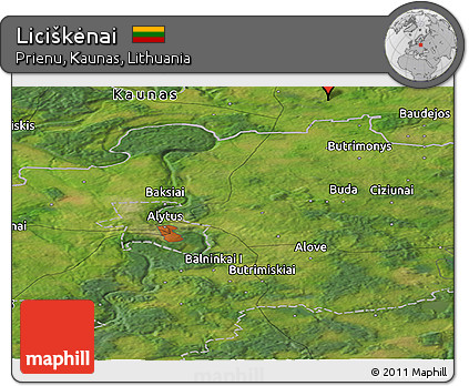 Satellite Panoramic Map of Liciškėnai