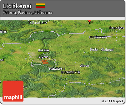 Satellite Panoramic Map of Liciškėnai