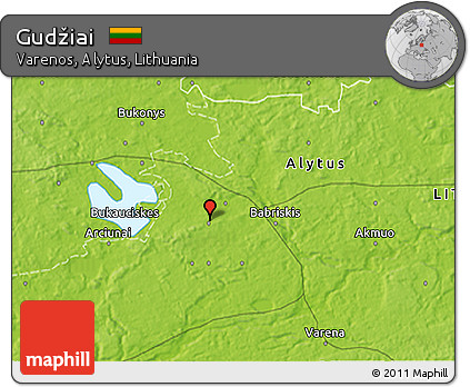 Physical 3D Map of Gudžiai