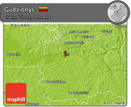 Physical 3D Map of Gudžionys