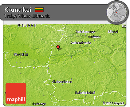 Physical 3D Map of Kruncikai