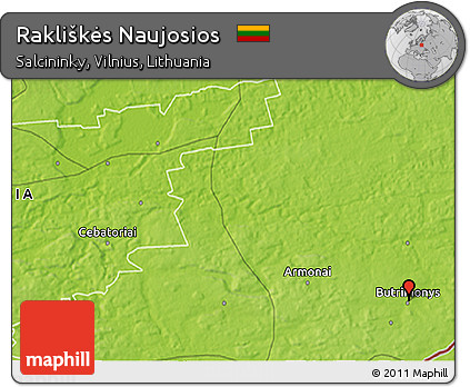 Physical 3D Map of Rakliškės Naujosios