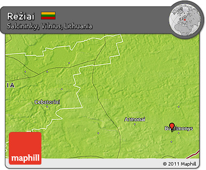 Physical 3D Map of Rėžiai