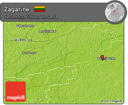 Physical 3D Map of Žagarinė