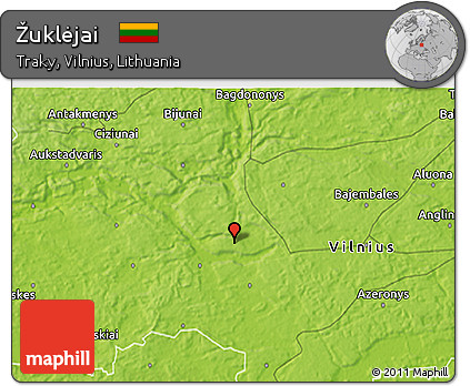 Physical 3D Map of Žuklėjai