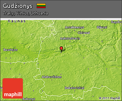 Physical 3D Map of Gudžionys
