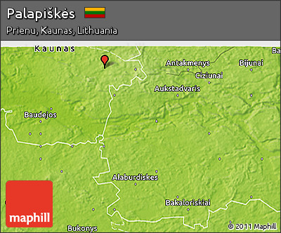 Physical 3D Map of Palapiškės