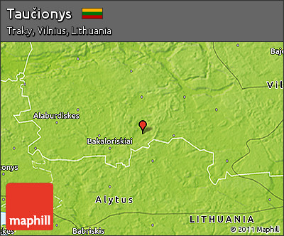 Physical 3D Map of Taučionys