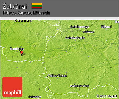 Physical 3D Map of Želkūnai