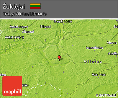 Physical 3D Map of Žuklėjai