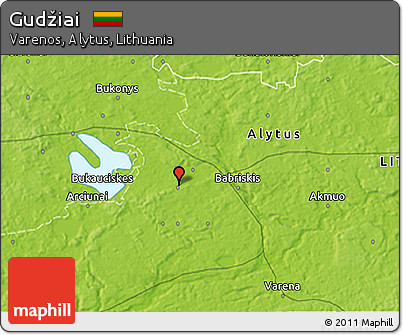 Physical 3D Map of Gudžiai