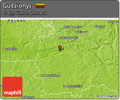 Physical 3D Map of Gudžionys