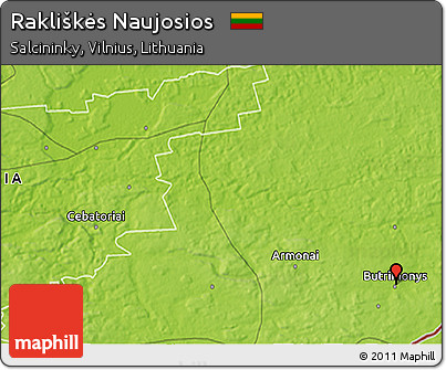 Physical 3D Map of Rakliškės Naujosios