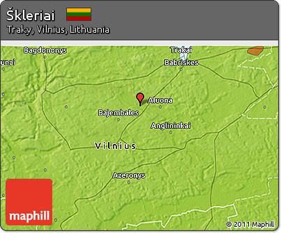 Physical 3D Map of Škleriai