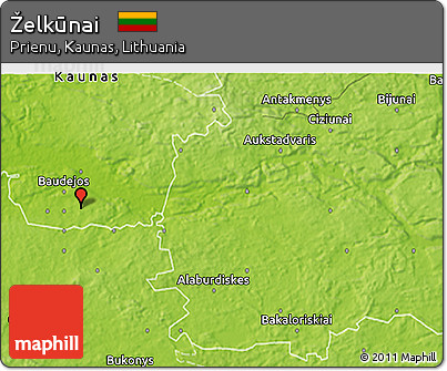 Physical 3D Map of Želkūnai