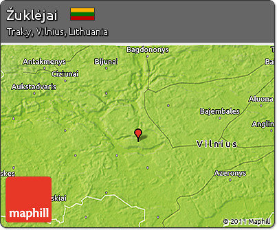 Physical 3D Map of Žuklėjai