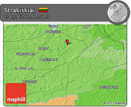 Political 3D Map of Strakiškiai