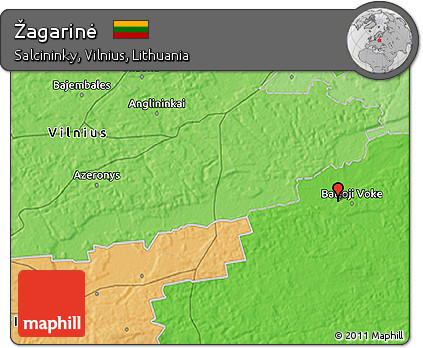 Political 3D Map of Žagarinė