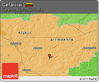 Political 3D Map of Geraičiai