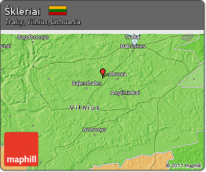 Political 3D Map of Škleriai