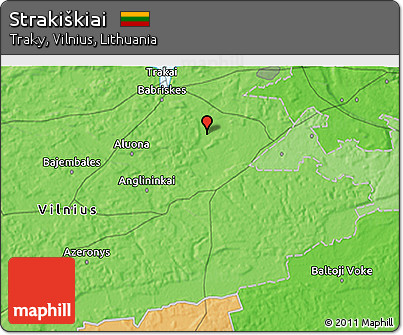 Political 3D Map of Strakiškiai