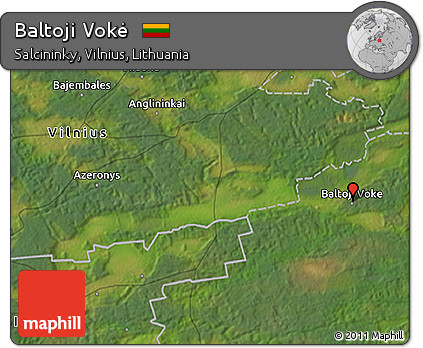 Satellite 3D Map of Baltoji Vokė