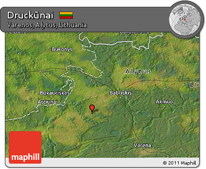 Satellite 3D Map of Druckūnai