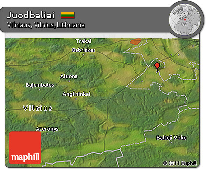 Satellite 3D Map of Juodbaliai