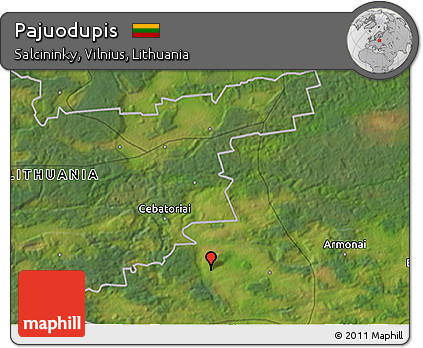 Satellite 3D Map of Pajuodupis