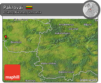 Satellite 3D Map of Pakrovai