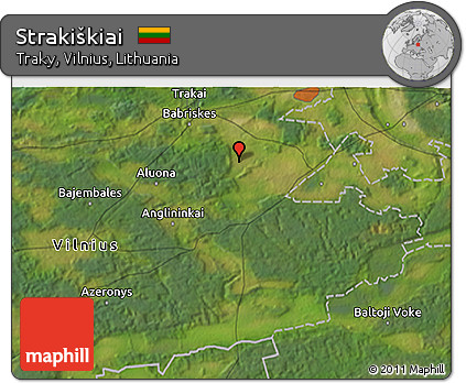 Satellite 3D Map of Strakiškiai