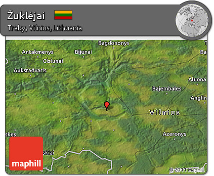 Satellite 3D Map of Žuklėjai