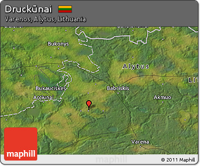 Satellite 3D Map of Druckūnai