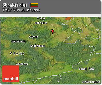 Satellite 3D Map of Strakiškiai