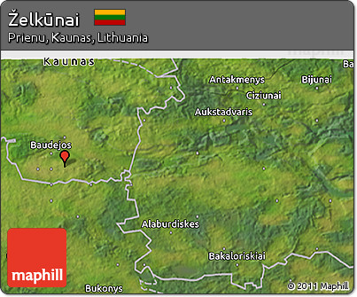 Satellite 3D Map of Želkūnai