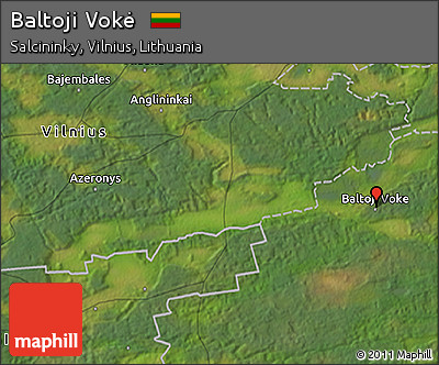 Satellite 3D Map of Baltoji Vokė