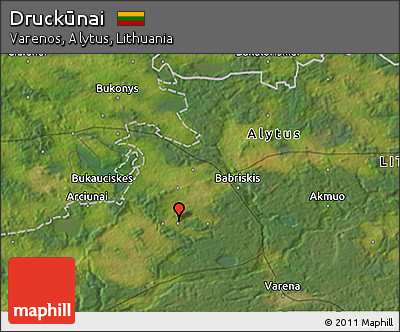 Satellite 3D Map of Druckūnai