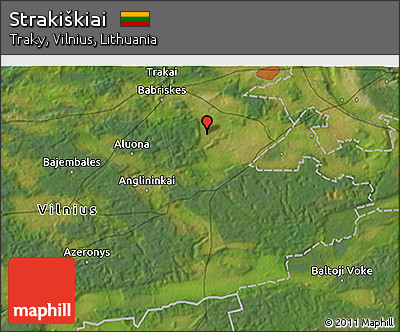 Satellite 3D Map of Strakiškiai