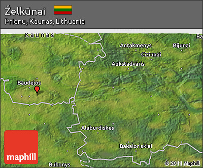 Satellite 3D Map of Želkūnai
