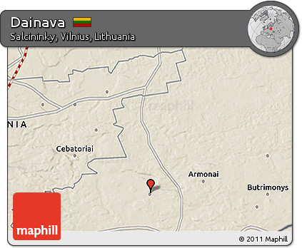 Shaded Relief 3D Map of Dainava
