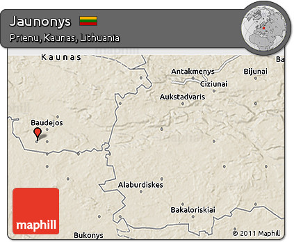 Shaded Relief 3D Map of Jaunonys